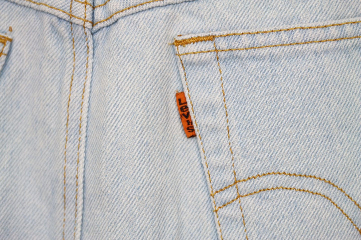 Levi's 850 Longuette Custom Orange Tab Gonna di Jeans W29 Denim Vintage Donna