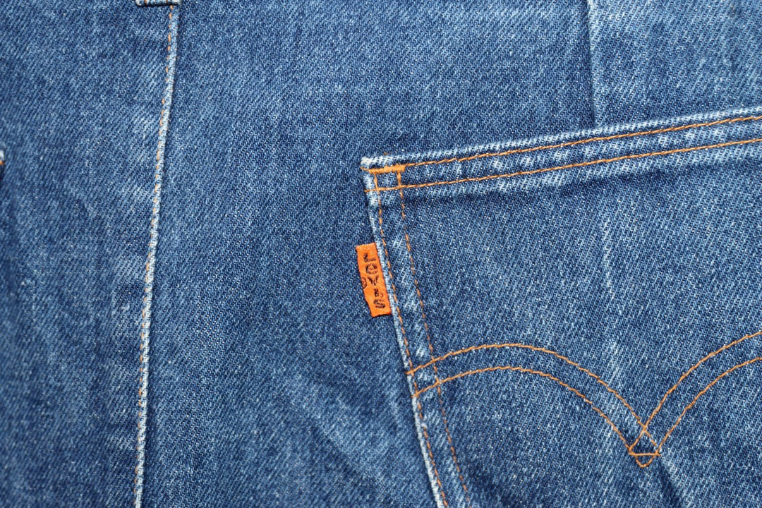 Levi's 852 Longuette Orange Tab Gonna di Jeans W31 Denim Vintage Donna