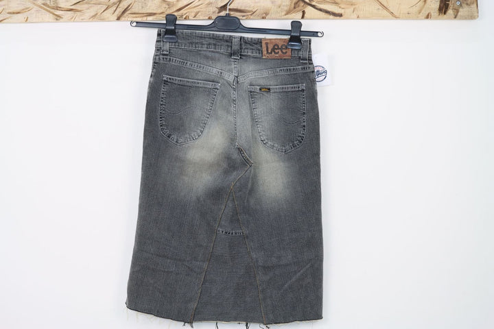 Levi's Longuette Gonna di Jeans Taglia W30 Grigio Vintage Donna