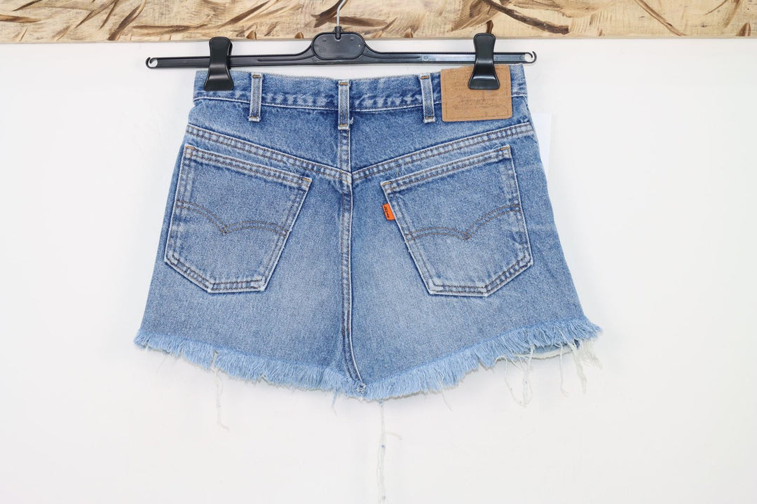 Levi's Remake Orange Tab Mini Gonna di Jeans Denim Strappato Vintage Donna