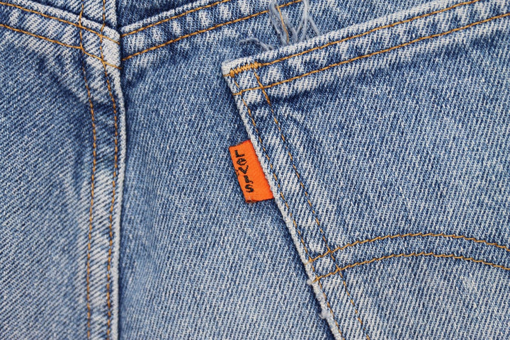 Levi's Remake Orange Tab Mini Gonna di Jeans Denim Strappato Vintage Donna