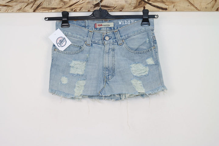 Levi's Remake Mini Gonna di Jeans Denim Strappi Taglia W30 Vintage Donna