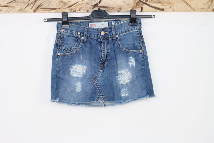 Levi's Mini Gonna di Jeans Denim Taglia 14 Vintage Donna