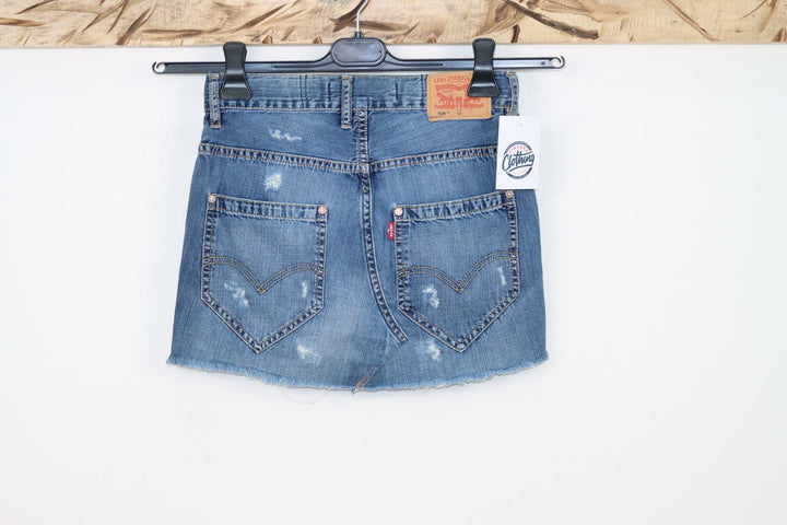 Levi's Mini Gonna di Jeans Denim Taglia 14 Vintage Donna