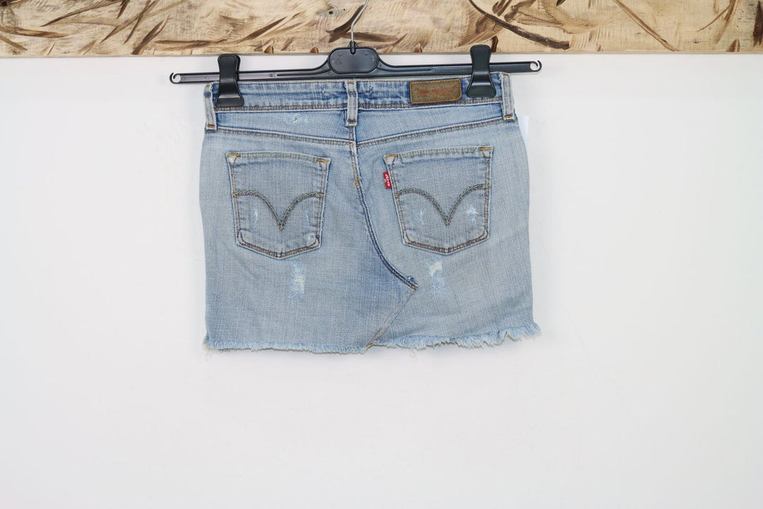 Levi's Mini Gonna di Jeans Denim Strappi Vintage Donna