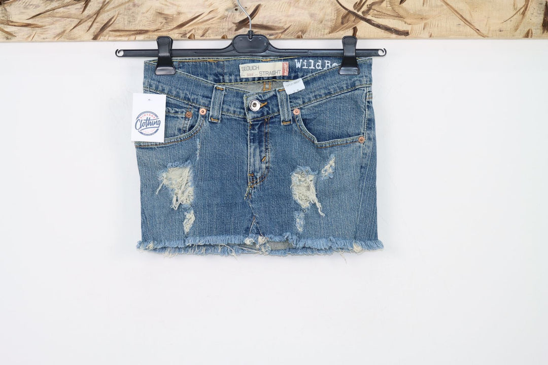 Levi's Mini Gonna di Jeans Denim Strappi Taglia 7M Vintage Donna