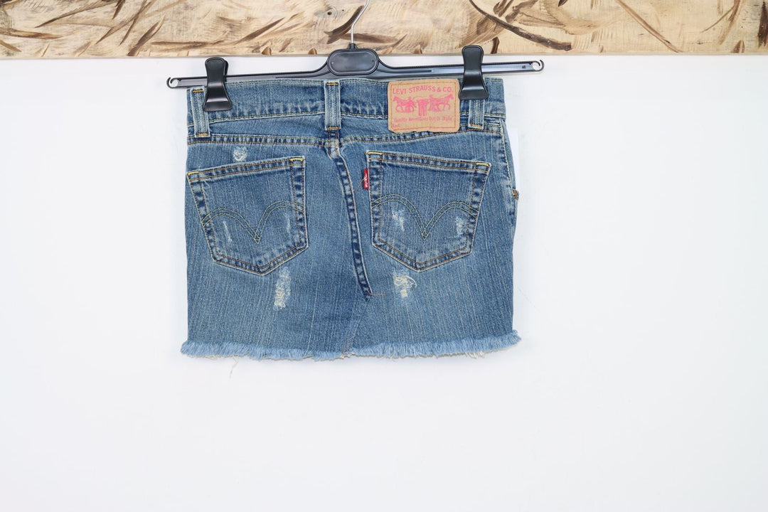 Levi's Mini Gonna di Jeans Denim Strappi Taglia 7M Vintage Donna