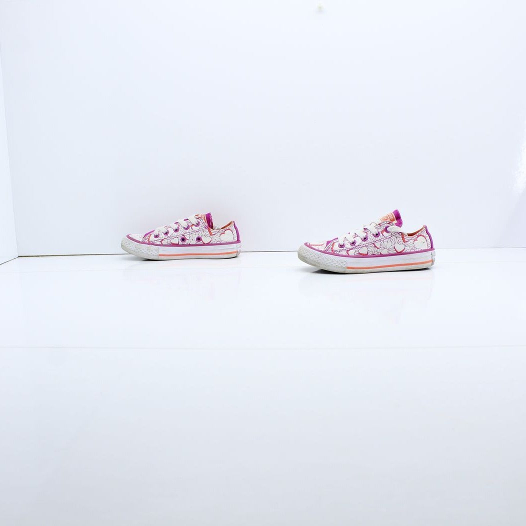 Converse All Star Basse Bianco e Fucsia Eur 27 Junior