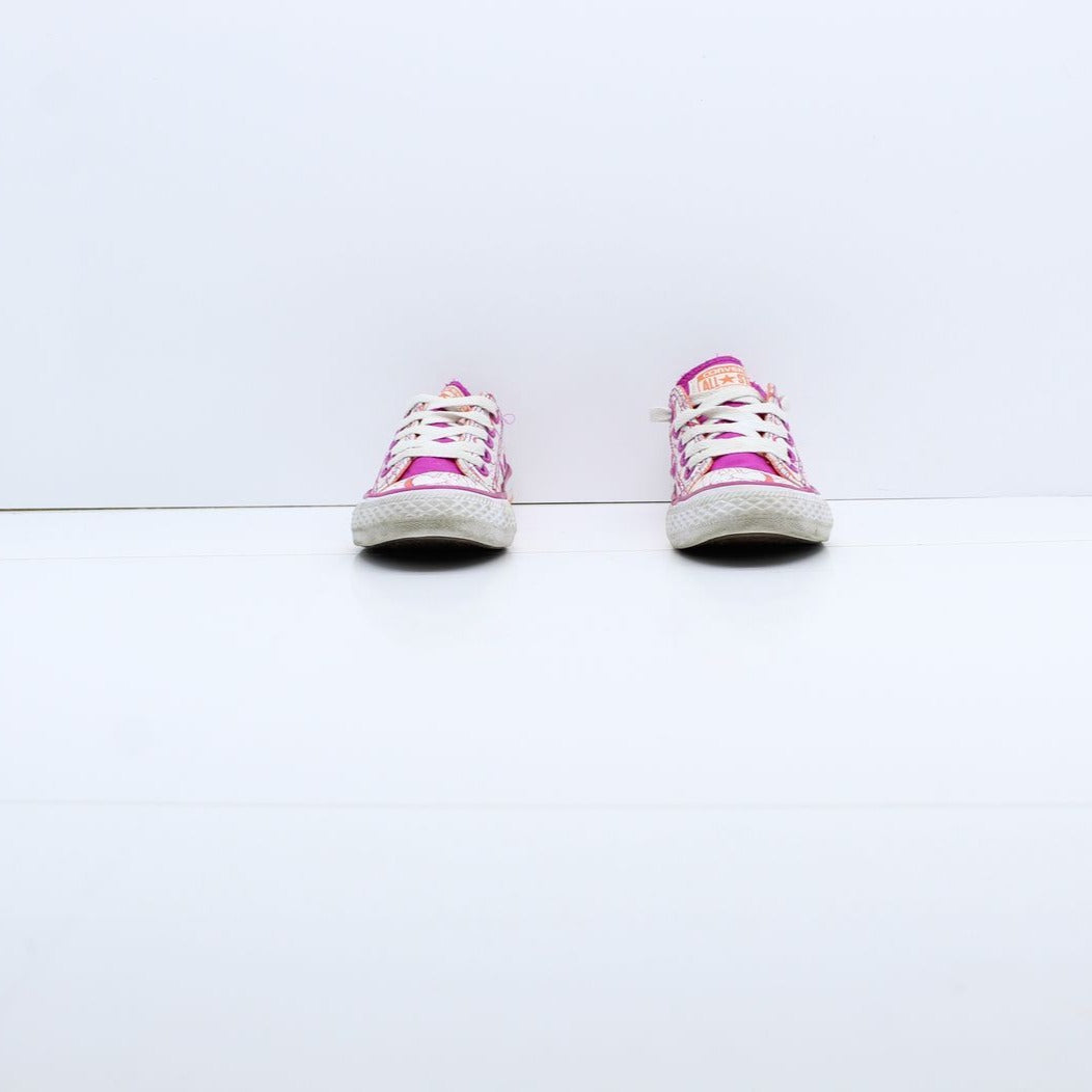 Converse All Star Basse Bianco e Fucsia Eur 27 Junior