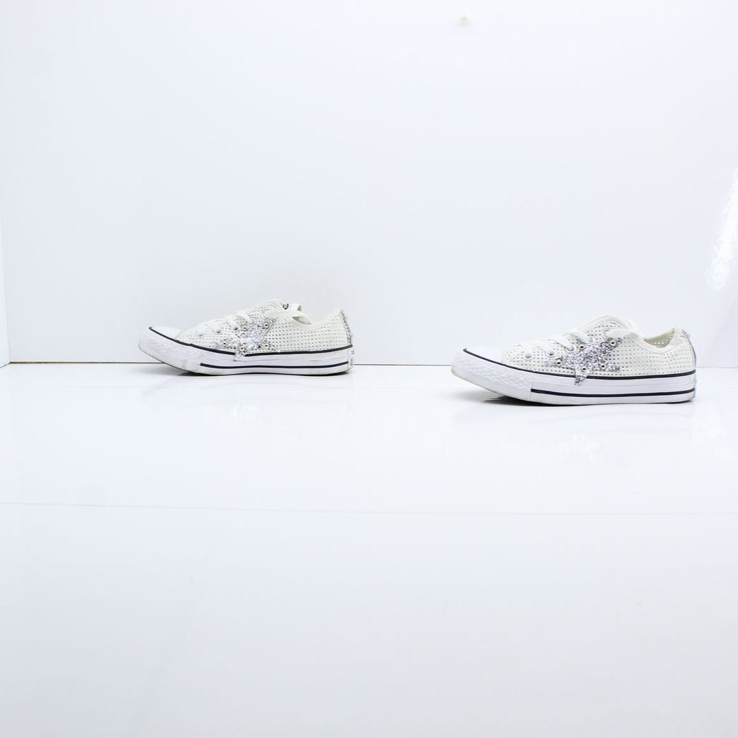 Converse All Star Basse Bianco Borchie Eur 36 Donna