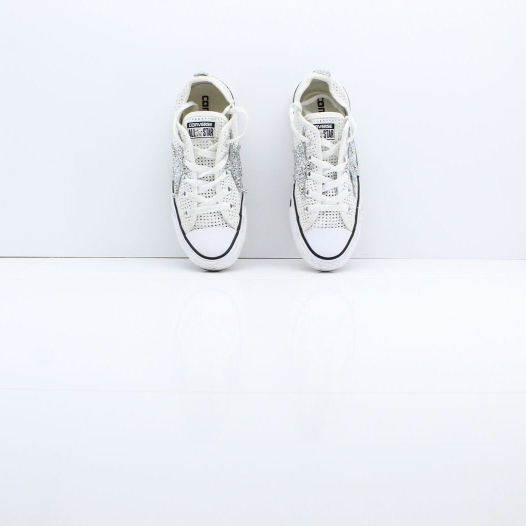 Converse All Star Basse Bianco Borchie Eur 36 Donna