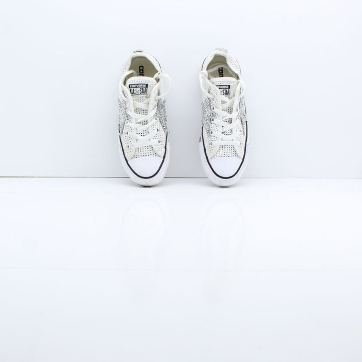 Converse All Star Basse Bianco Borchie Eur 36 Donna