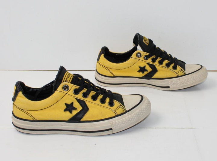 Converse All Star scarpe Giallo e Nero Basse Eur 36.5 UK 4 Mens 4 Wo's 6 in Tela