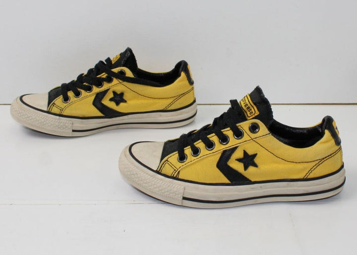 Converse All Star scarpe Giallo e Nero Basse Eur 36.5 UK 4 Mens 4 Wo's 6 in Tela