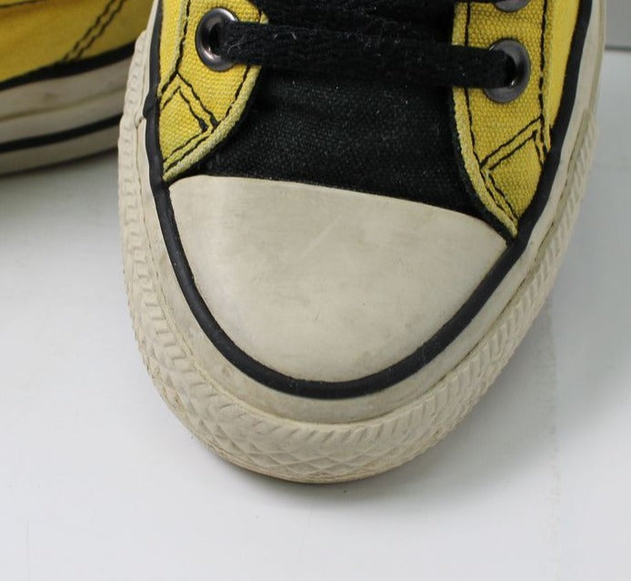 Converse All Star scarpe Giallo e Nero Basse Eur 36.5 UK 4 Mens 4 Wo's 6 in Tela