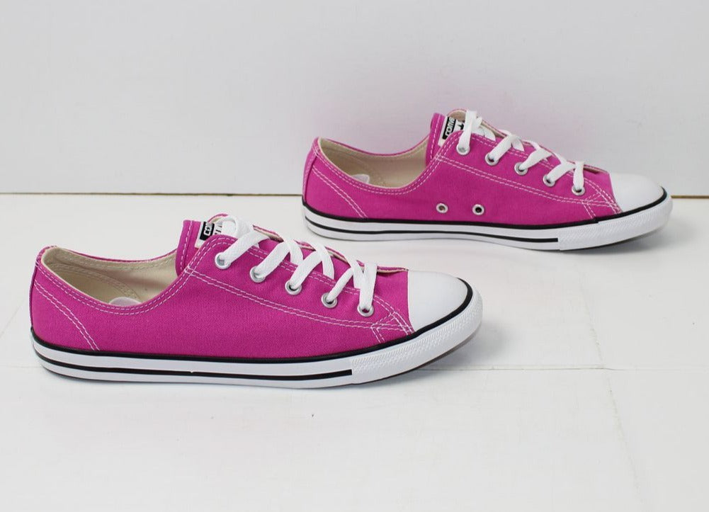 Converse All Star Nuove con Scatola scarpe Pink Basse Eur 40.5 UK 6.5 US 9 in Tela