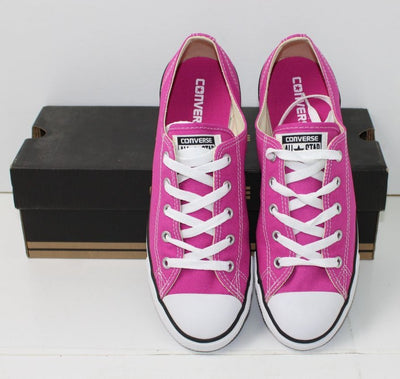 Converse All Star Nuove con Scatola scarpe Pink Basse Eur 40.5 UK 6.5 US 9 in Tela