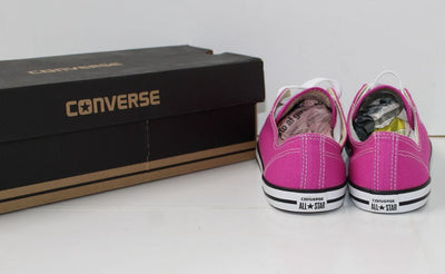 Converse All Star Nuove con Scatola scarpe Pink Basse Eur 40.5 UK 6.5 US 9 in Tela
