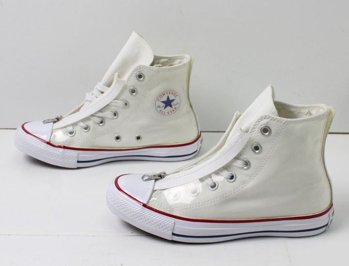 Converse All Star Eur 36 UK 3.5 US 5.5 Nuove con Difetto scarpe White Garnet Alte in Tela e PVC