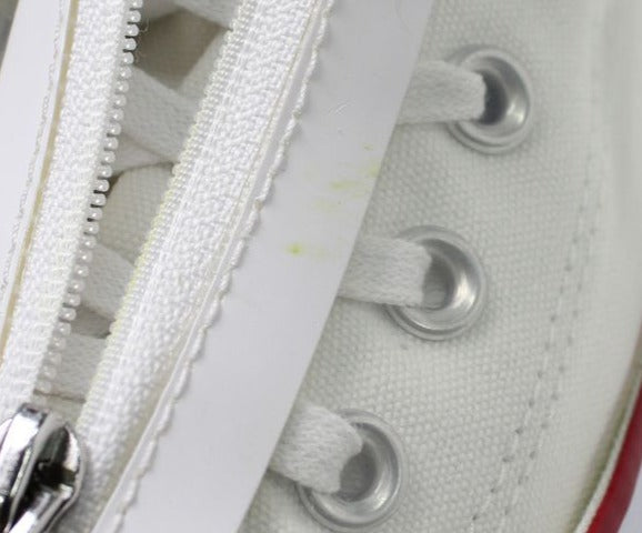 Converse All Star Eur 36 UK 3.5 US 5.5 Nuove con Difetto scarpe White Garnet Alte in Tela e PVC