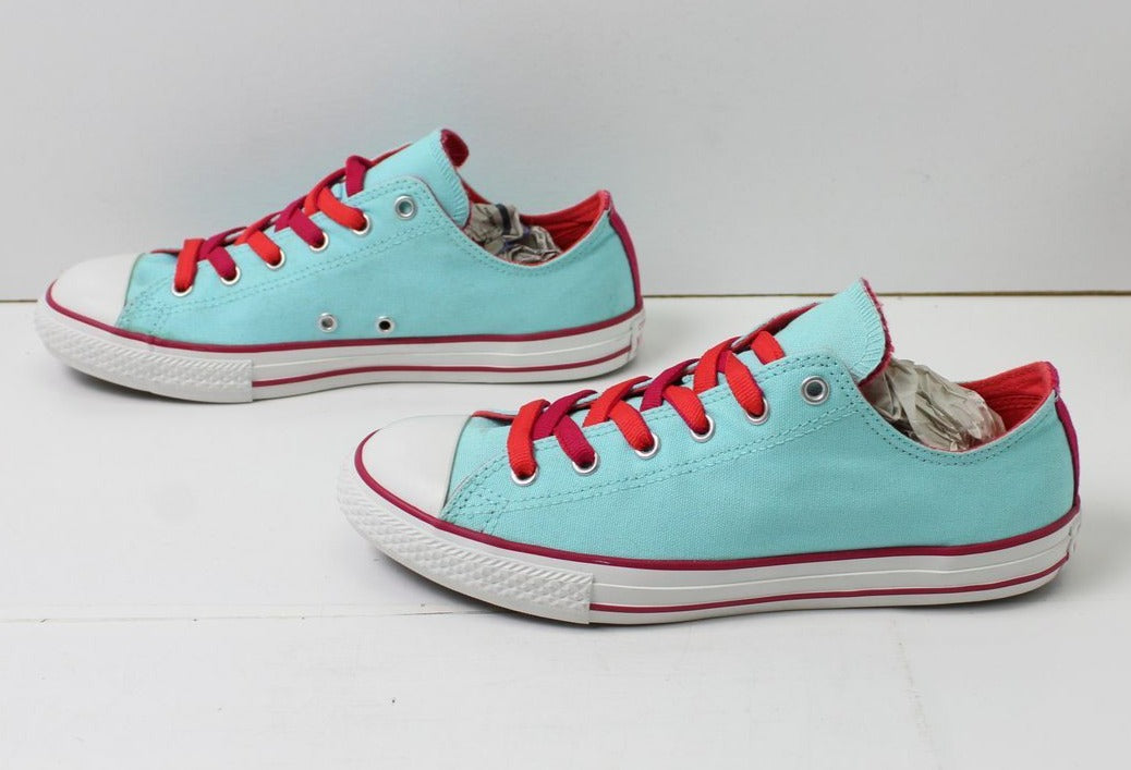 Converse All Star Eur 38 UK 5 US 5.5 Nuove con Difetti scarpe Verde Acqua Basse in Tela