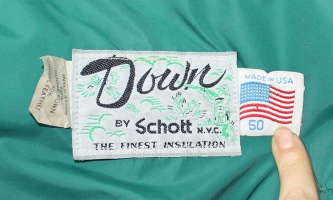 Schott Giacca Tg 50 Marrone-Verde in Pelle made in U.S.A Vintage
