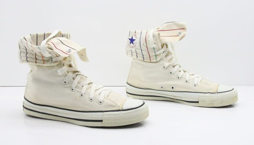 Converse All Star Made in USA Alte Col. Bianco US 7.5 scarpe vintage