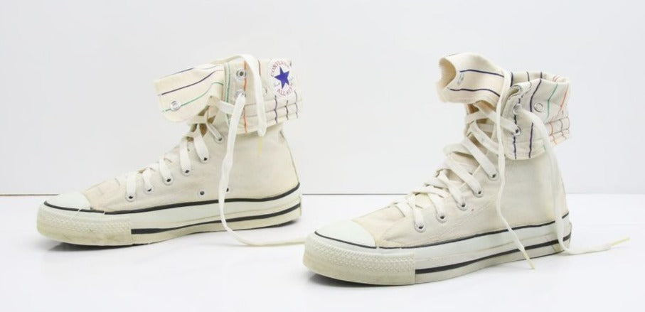 Converse All Star Made in USA Alte Col. Bianco US 7.5 scarpe vintage