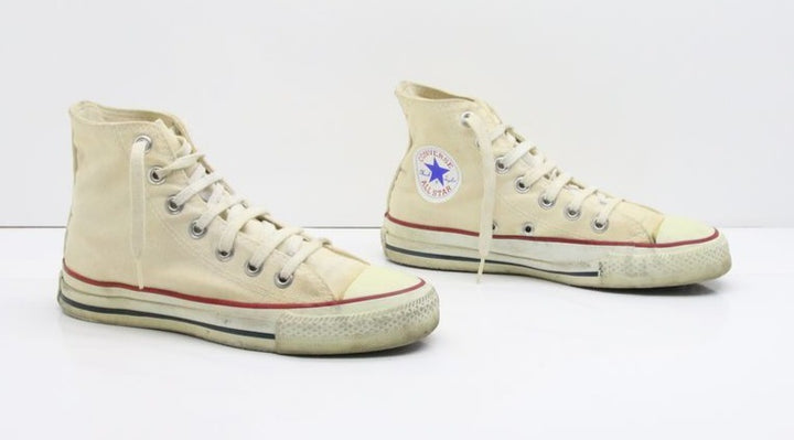 Converse All Star Made in USA Alte Col. Bianco US 5 scarpe vintage