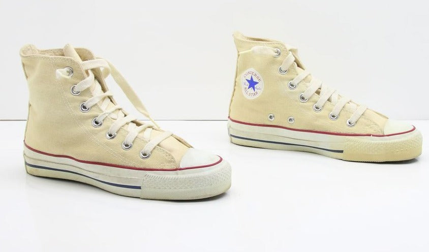 Converse All Star Made in USA Alte Col. Bianco US 4 scarpe vintage