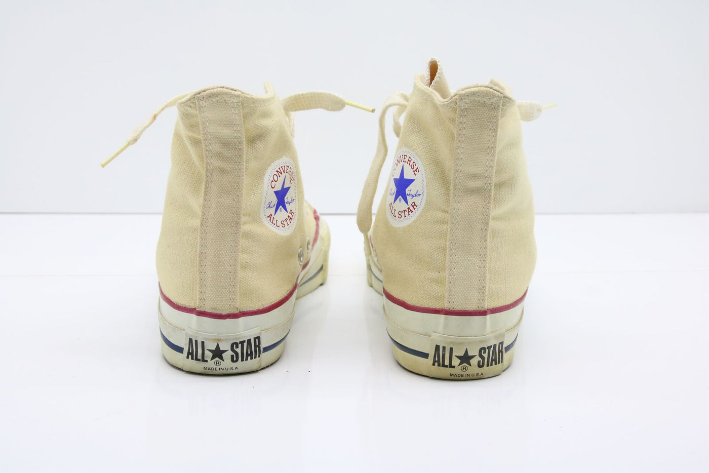 Converse All Star Made in USA Alte Col. Bianco US 4 scarpe vintage