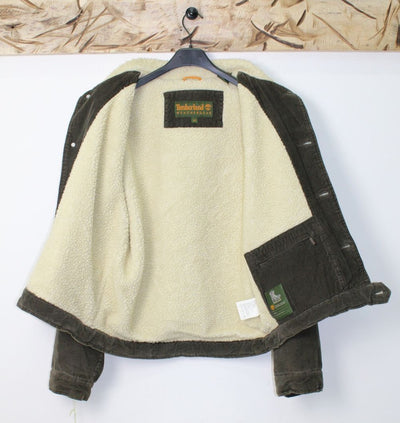 Timberland Giacca Sherpa Tg. M Velluto Verde Militare