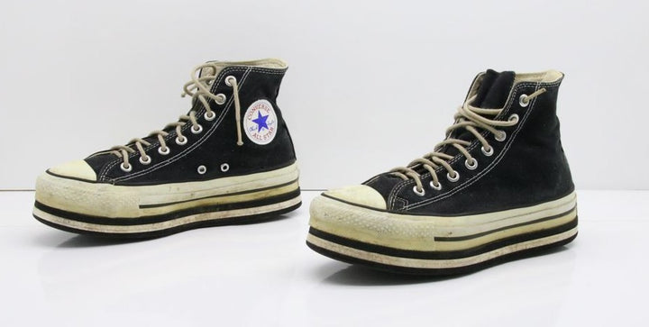 Converse All Star Platform Made in USA Alte Col. Nero scarpe vintage