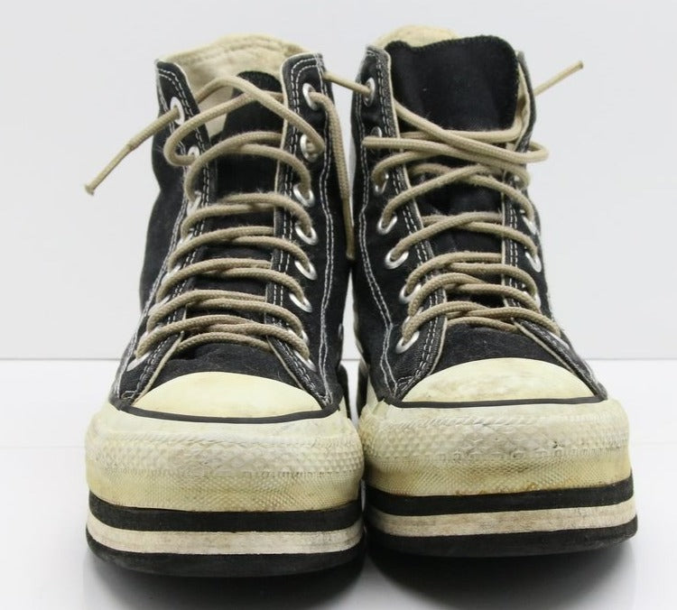 Converse All Star Platform Made in USA Alte Col. Nero scarpe vintage