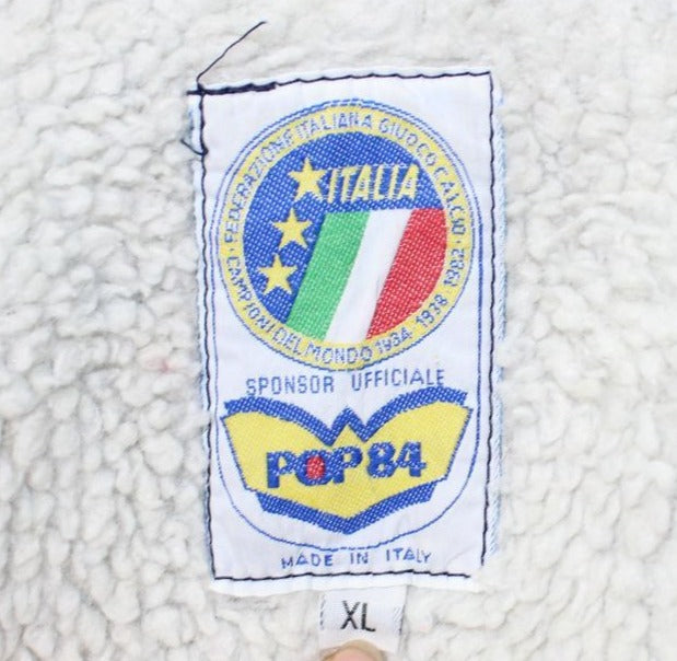 Pop 84 Giacca Jeans Sherpa Tg. XL Denim Sponsor Ufficiale Mondiali Italia 82'