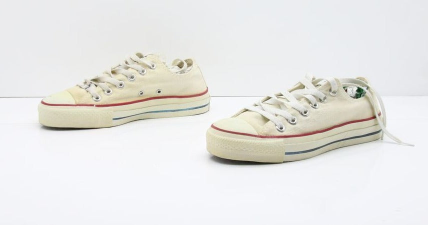 Converse All Star Made in USA Basse US 4.5 Col. Bianco scarpe vintage