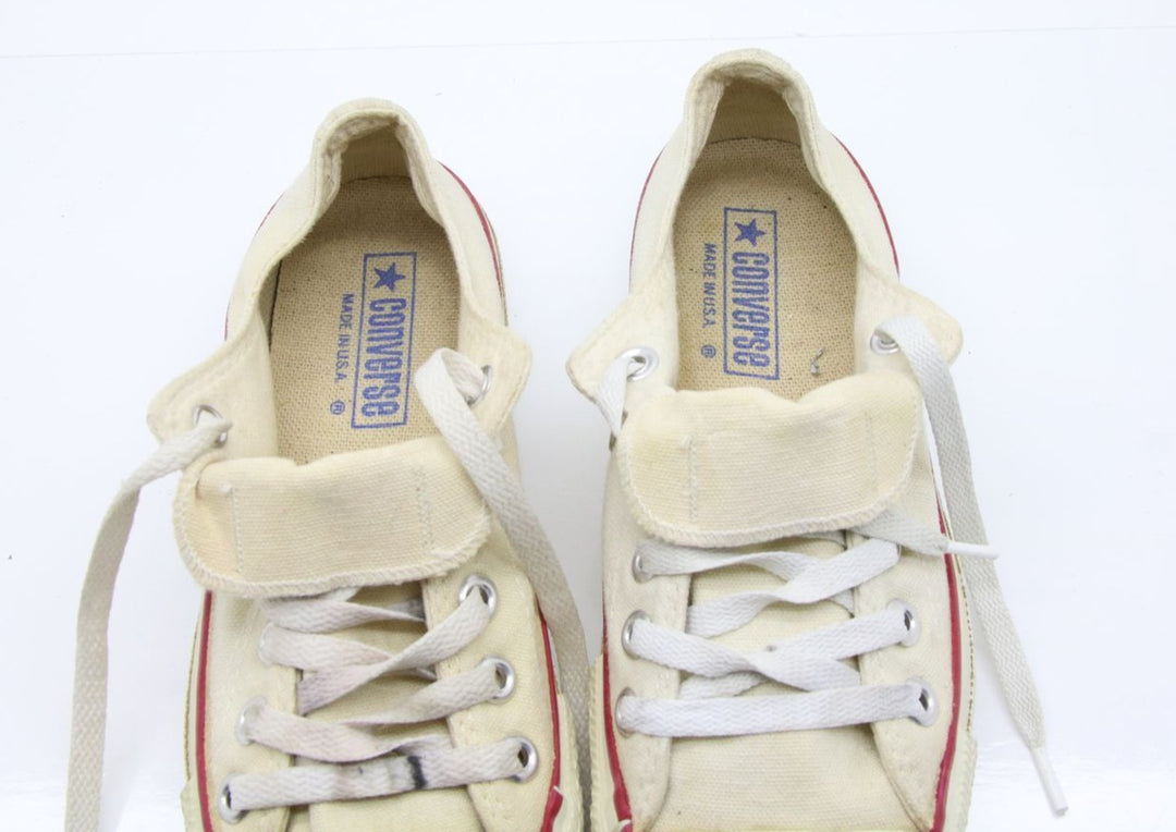 Converse All Star Made in USA Basse US 4.5 Col. Bianco scarpe vintage