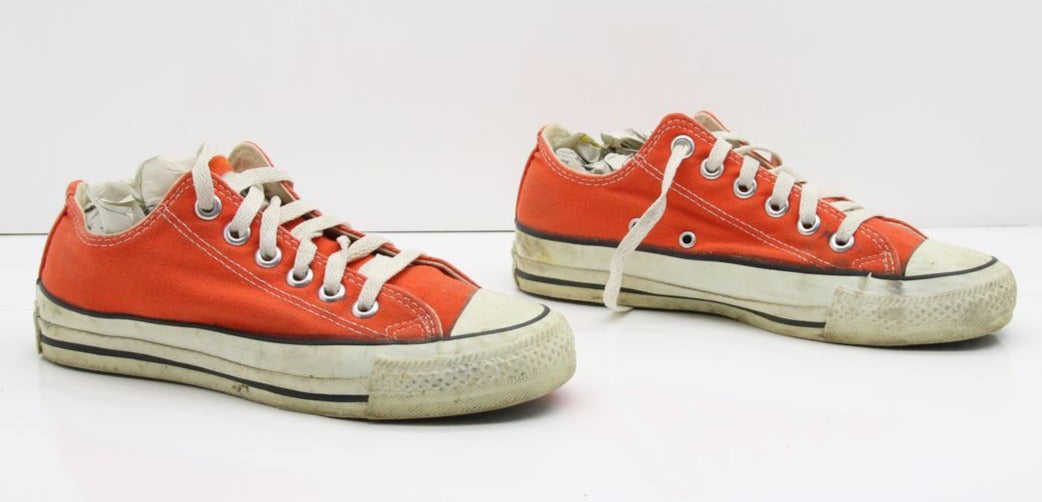 Converse All Star Made in USA Basse US 4.5 Col. Arancione scarpe vintage