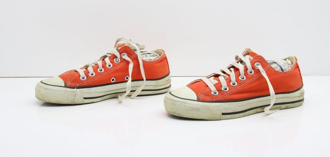 Converse All Star Made in USA Basse US 4.5 Col. Arancione scarpe vintage