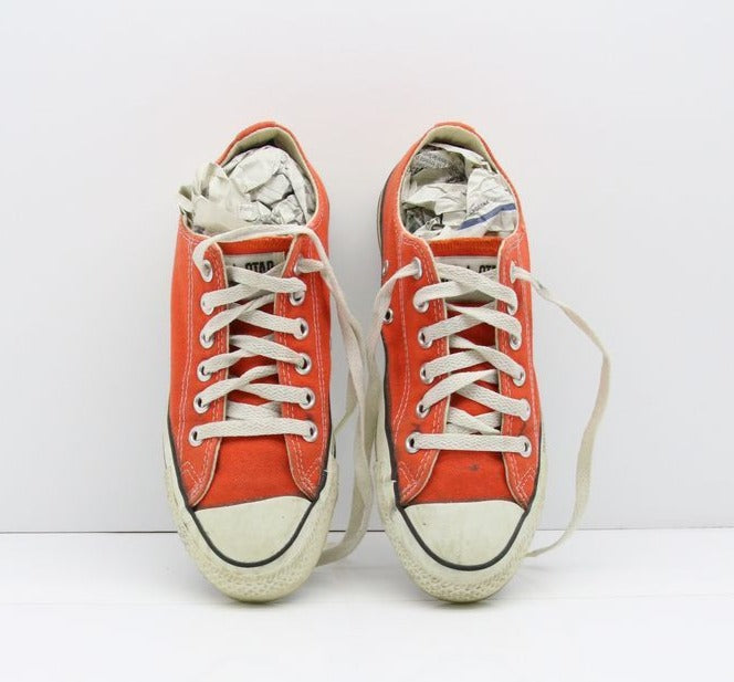 Converse All Star Made in USA Basse US 4.5 Col. Arancione scarpe vintage