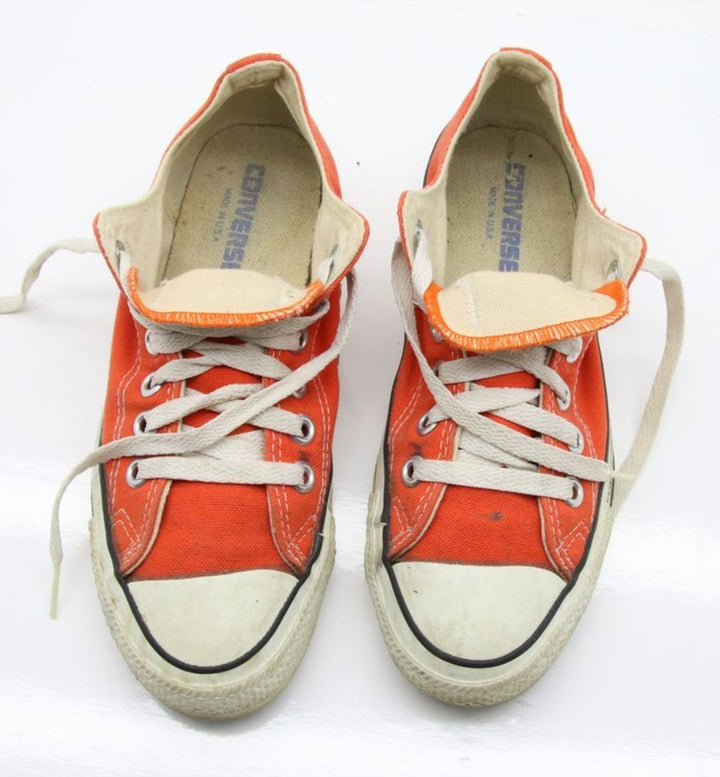 Converse All Star Made in USA Basse US 4.5 Col. Arancione scarpe vintage