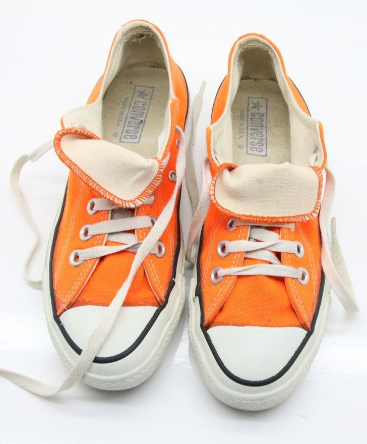 Converse All Star Made in USA Basse US 5.5 Col. Arancio FLUO scarpe vintage