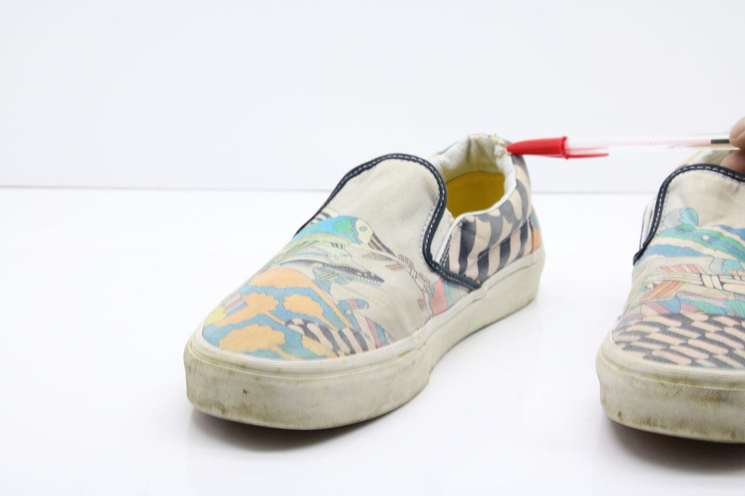 Vans Slip On The Beatles Col. Bianco Basse Men 9 Women 10.5 Vintage