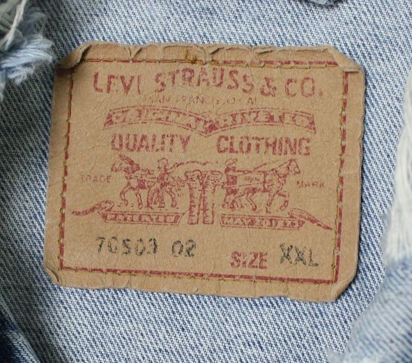 Levi's 70503 Gilet di jeans Vintage Tg. XXL Denim Custom
