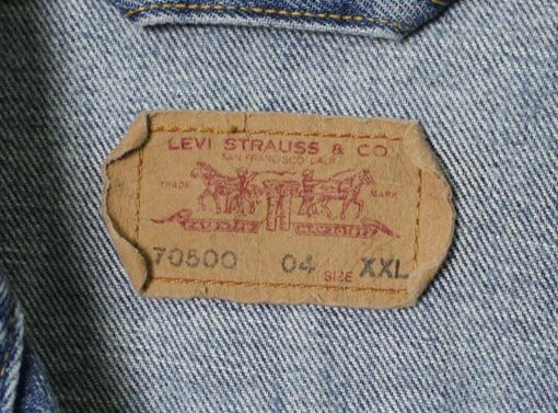 Levi's 70500 Gilet di jenas Vintage Tg. XXL Denim Slim Fit Customizzato