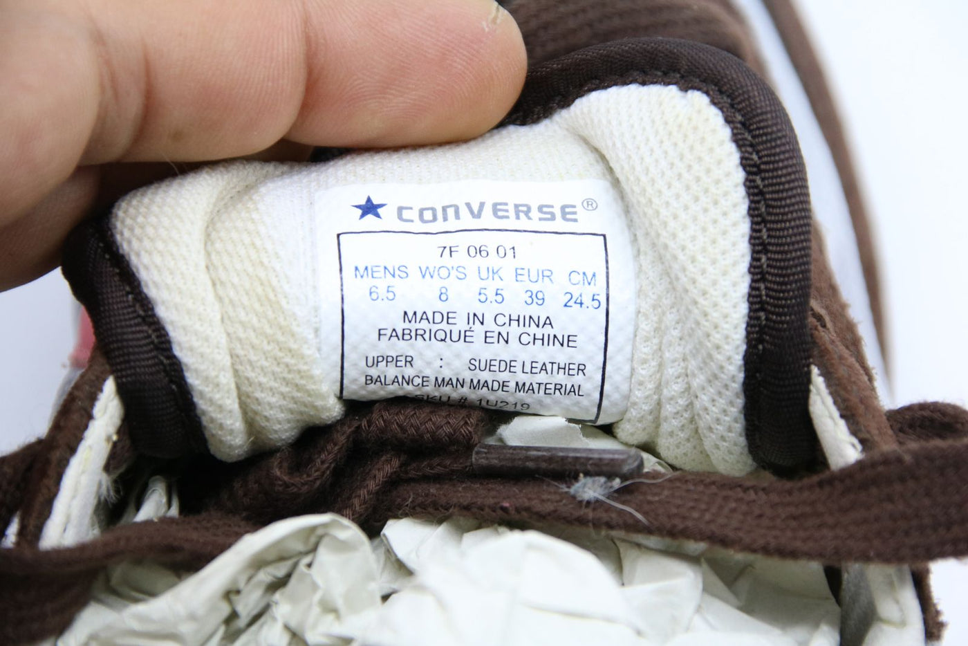 Converse All Star Re-Issue Basse col. Marrone in pelle Eur 39 Uk 5.5 US 8