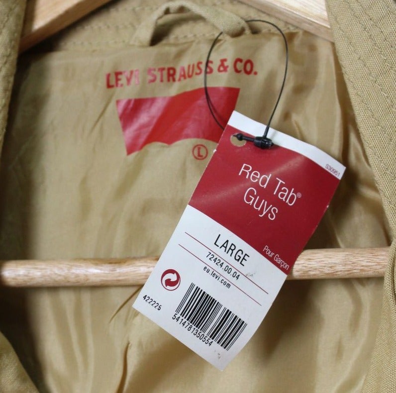 Levi's Red Tab Guys Giacca Tg. L Beige Deadstock w/Tags