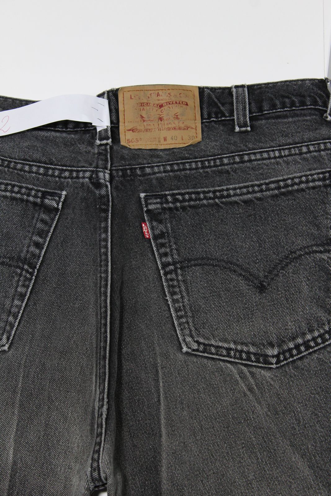 Levi's 505 Relaxed fit Nero Denim Made In USA W40 L30 Vintage
