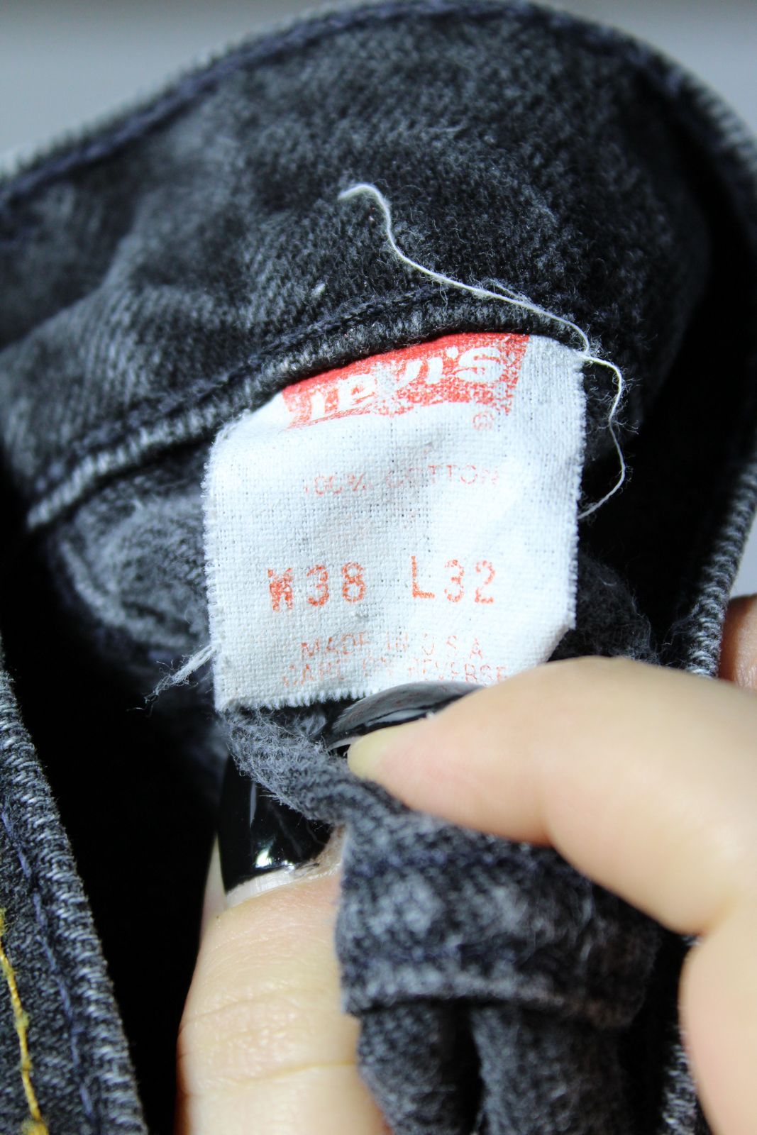 Levi's 505 Nero Orange Tab Made In USA W38 L32 Vintage